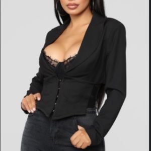 FASHION NOVA Black corset blazer